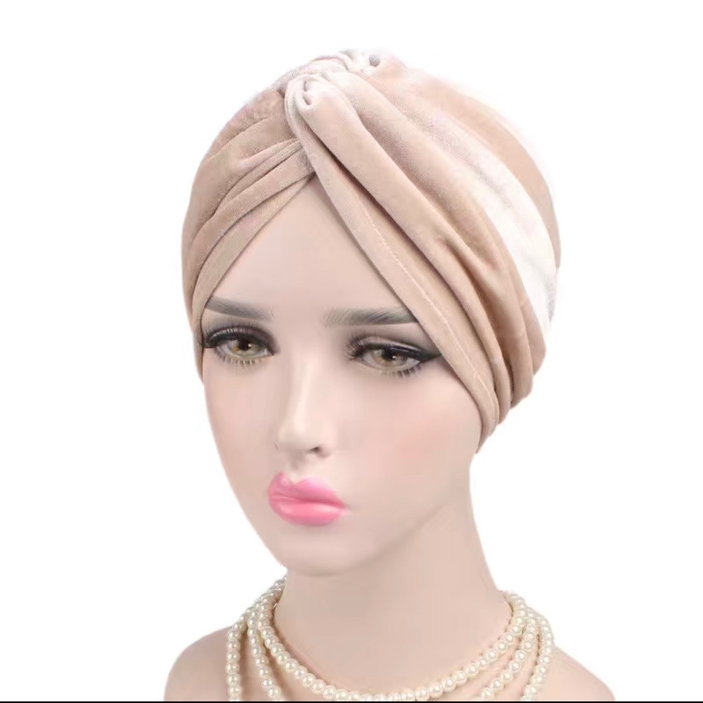 Women Turban Stretchy Hat Indian Cap Muslim Hijab Velvet Turban Head Wraps